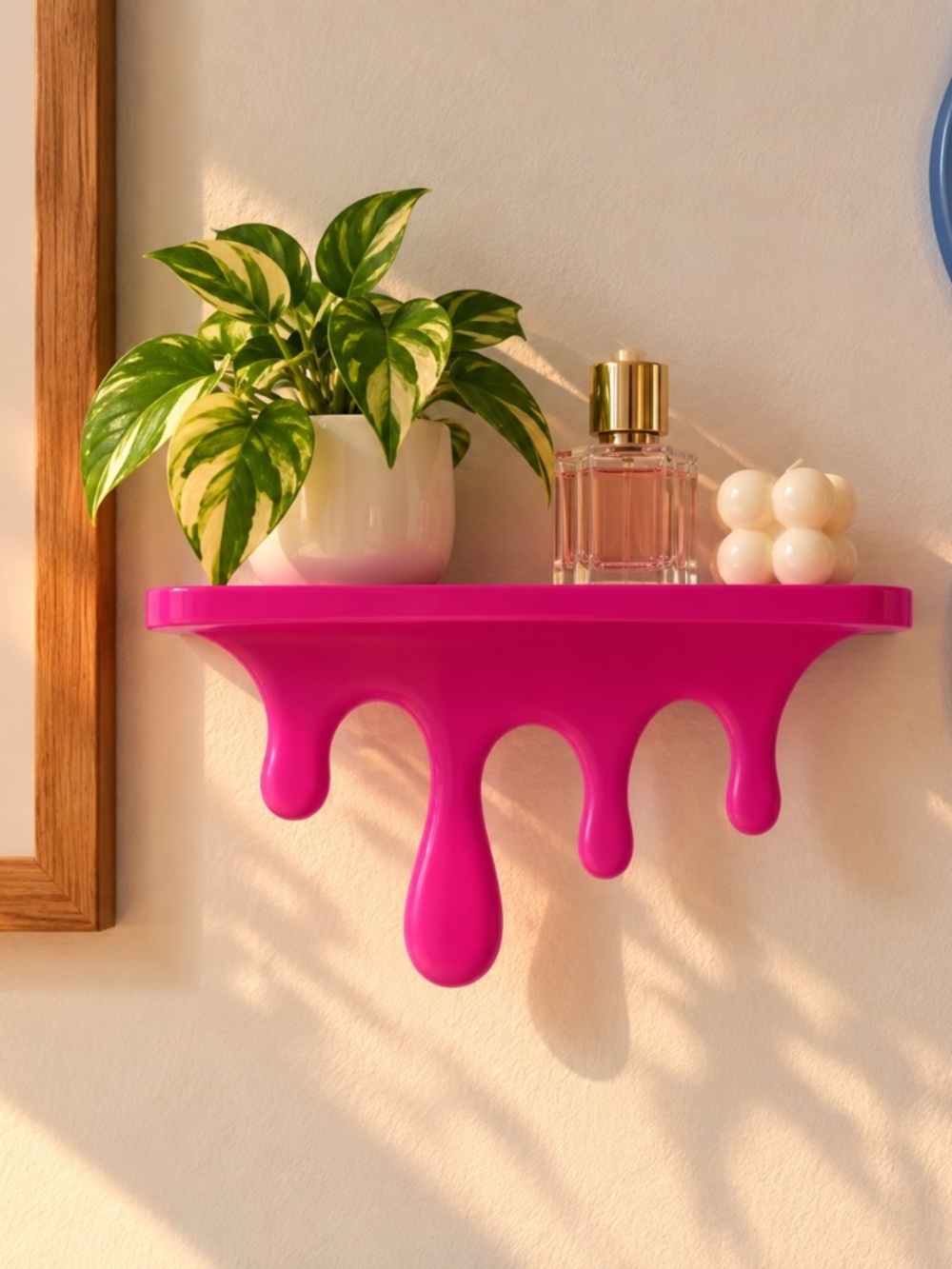 💗 Hot Pink Drip Wall Shelf | 3D Printed Funky Decor | Original Design